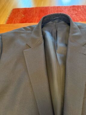 Ermenegildo Zegna Black Textured Sport Coat - Tailored Lapel , midnight blue